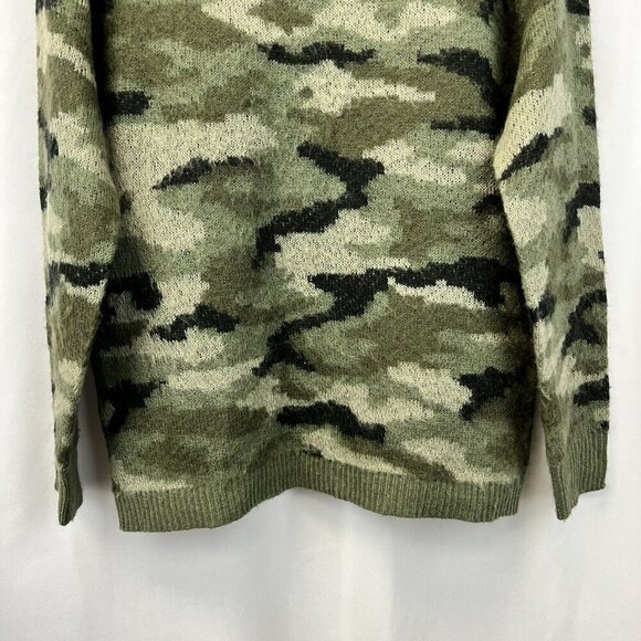Falls Creek Womens V-Neck Multicolor Camo Print Long Sleeve Sweater Medium - Picture 4 of 8